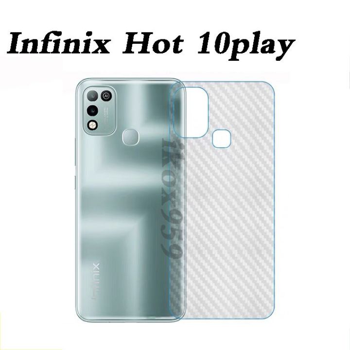 Clear Slim Carbon fibre Phone Transparent protective Mobile Back Sticker For Infinix Hot 10 Play