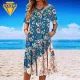 Printed Midi Dress Floral Print O Neck A-line Midi Dress with Pockets for Women Soft Breathable Summer Daily Wear Style Elegant Round Neck Dress. 
