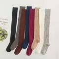 Women's Long Socks Knee High Boots Korean Warm Winter Japanese Style White Slouch Hot Wool Black For Girls 7/8 Over The Fashion. 