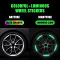 AutoBizarre 20pcs Holographic Luminous Anti-Collision Glow in The Dark Wheel Rim Stickers Night Reflective Tape Warning Sticker for Decoration Universal for All Cars Bikes Motorcycles Bicycle Trucks NUZ. 