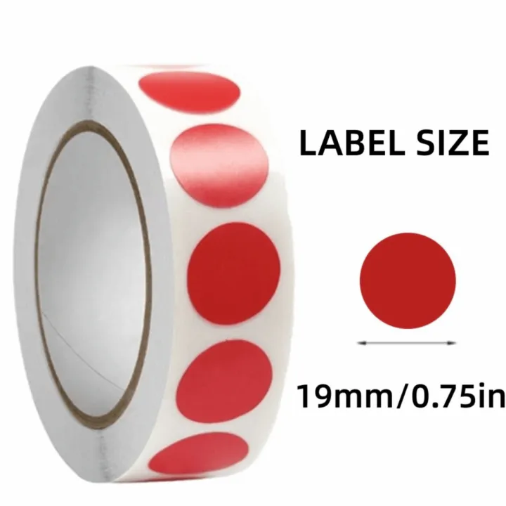 New 19mm Round Color Coding Labels Waterproof Coated Paper Color Round ...