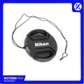 Nikon Lens Cap 52mm with Nikon Logo Center Pinch Snap-on Front DSLR SLR Lens Cap with Safety Cord - Protect Safe Dustproof Scratchproof Canon Nikon Yongnuo Godox Video Photo Videography Photography Indoor Outdoor Replacement 52 mm. 