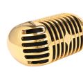 Professional Wired Vintage Classic Microphone Dynamic Vocal Mic Microphone for Live Performance Karaoke(Gold). 