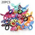 20Pcs Cute Small Rabbit Ear Hair Bands Girl Rubber Band Elastic Band Baby Headwear Korean Children Hair Accessories Ornaments. 