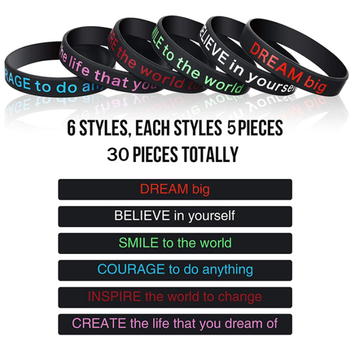 30%20Pieces%20Motivational%20Bracelets%20Set%20Silica%20Gel%20Motivational%20Silicone%20Wristbands%20Motivational%20Silicone%20Bracelets%20for%20Men%20and%20Women%20Black%20-%20Image%203