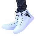 Mens White Sneakers Fashion Lace Up Ankle Boot Casual White Shoes For Men. 
