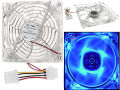 Transparent Cooling Fan PC Computer Case Brushless Cooling Fan 80mm 8025S DC 12V 4Pin Cooler. 