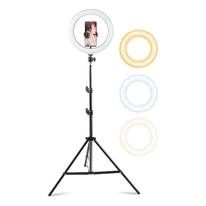 10 Inch Selfie Ring Light, LED Ring Light with Tripod Mount and Phone Holder, Desktop Circle Light for YouTube Video, TikTok, Live Stream, Makeup