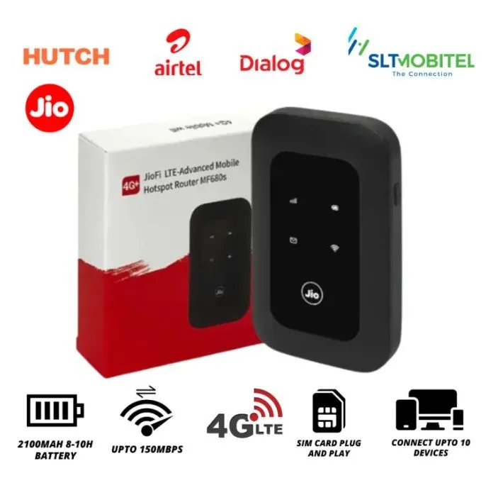 Jio Data Modem JIO MF680S 4G Pocket Router | Unlocked for All SIMs | Fast, Portable ...