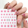 3D Air Brush Nails Art Sticker Pink Powder Blusher Slider Aura Nail Gradient Round Halo Dye Self Adhesive Decals French Manicure. 