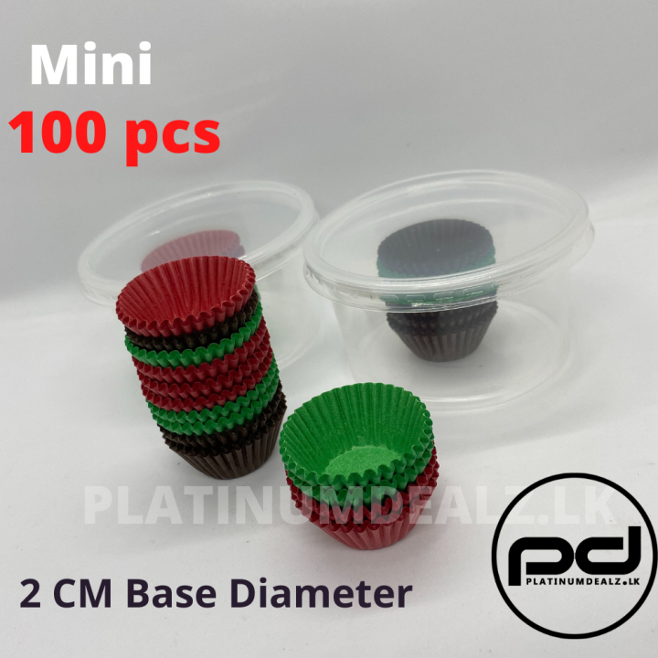 DIVA Mini Cup cake liners set Safely Packed 100 PCs multi color Premium Paper Quality Cup Cake liner