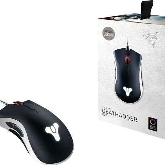 Razer DeathAdder Elite Gaming Mouse: 16,000 DPI Optical Sensor - Chroma RGB Lighting - 7 Programmable Buttons - Mechanical Switches - Rubber Side Grips - Destiny 2 Edition