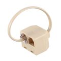 RJ11 6P4C 2 Way Outlet Telephone Jack Line Splitter Adapter Beige. 