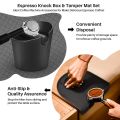 2 Pieces Espresso Knock Box Coffee Tamper Mat Reliable Barista Tools with Removable Knock Bar Non-Slip Silicone Base. 