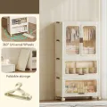 Foldable Wardrobe Organizer 360 Degree Universal Wheels Portable Wardrobe Closet for Cloakroom. 