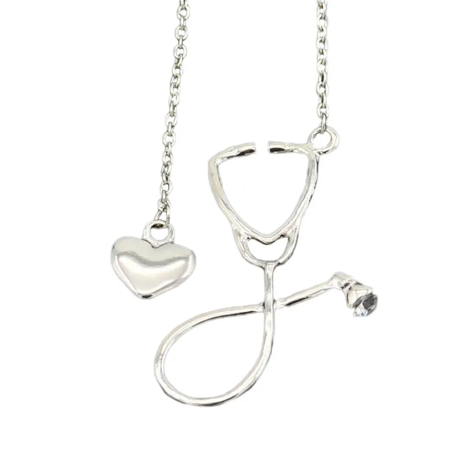 EB Creative Stethoscope Heart Pendant Necklace Nurse Doctor