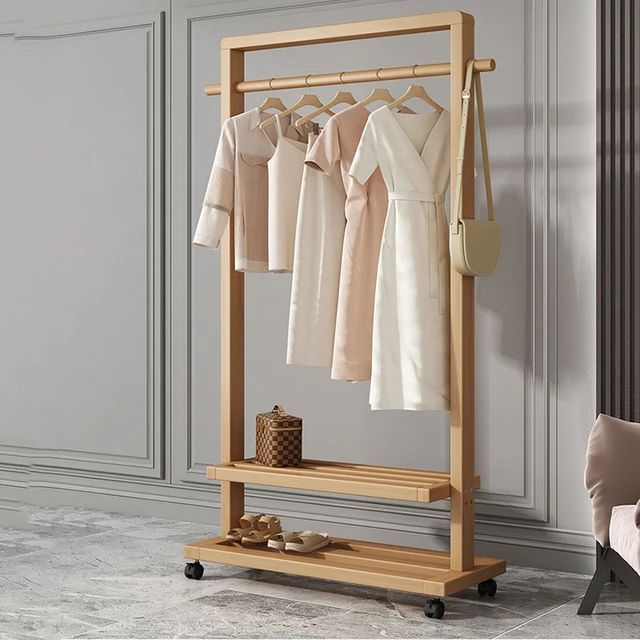 bamboo 2 tier coat and cloth hanger rack | Daraz.lk