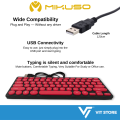 MIKUSO KB-003U Colorful Cute Small USB Keyboard | 78 Keys Wired Slim Portable Office Laptop PC Mini Keyboards Keybord. 
