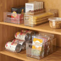 Kitchen Clear Storage Box, Plastic Stackable Containers with Handles for Refrigerator, Freezer, Pantry, Shelves Space Saver. 