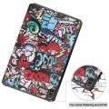 For Nokia T20 Painted Leather Tablet Case with 3-Fold Holder. 