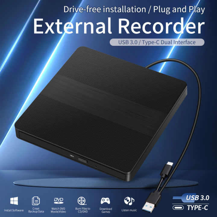 USB External CD DVD Reader CD/DVD Drive Type-C USB3.0 External Disk ...