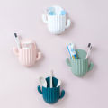 Household Wall-mounted Storage Rack Self-adhesive Seamless Cactus Storage Rack Toothbrush Holder Shaver Organizer Drain Shelf Bathroom Accessories. 