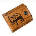 Fashion Collection Sri Lanka Lion Pu Leather Yemen Short Wallet Men's Purse Card Sim Holder Master FC-MPS. 