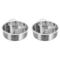 2X Separator Set Stainless Steel Steamer Basket Rack Accessories Fast Steaming Grid Basket Divider for Cooking. 