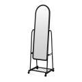 Mirror Stand Rack Dressing Table Mirror Standing Mirror - Freestanding Mirror with Metal Frame, Tilting Mirror and Casters - Standing Mirror with Storage Shelf - Full Length Floor Mirror. 