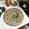 Christmas Table Decoration Coffee Cup Mat With Wool Ball Wool Ball Decorative Mat Printed Woven Table Mat Christmas-themed Placemat. 