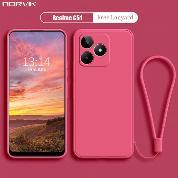 NORVIK%20for%20Realme%20C51/C51NFC%20Phone%20Case%20Lens%20Protection%20Casing%20Solid%20Straight%20Edge%20Liquid%20Silicone%20Soft%20TPU%20Back%20Cover%20with%20Lanyard%20N26-D2%20-%20Image%209