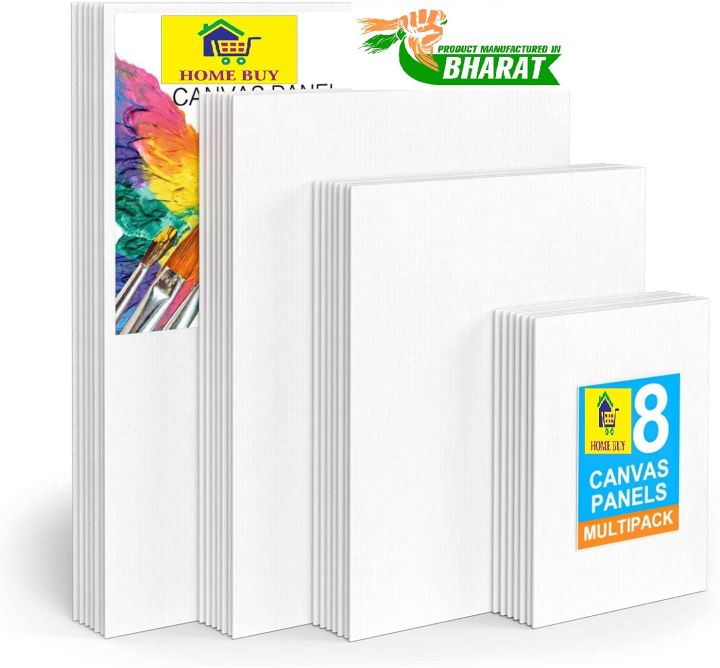 HOME BUY Made in Bharat Cotton Canvas Boards for Painting, Blank Canvas ...
