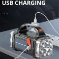 Solar High Power LED Flashlights Portable Rechargeable Searchlight Camping Lantern Emergency Outdoor Work Light Tactical Torch. 