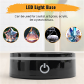 LED Light Base with Sensitive Touch Switch Round Colorful Stand Display for 3D -Engraved Crystal Glass Photo Frame. 
