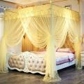 Luxury Mosquito Net Princess Canopy Bed Curtains 4 Corner 3 Side Openings Post Bed Curtain Canopy Netting Bedding No Bracket. 