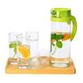 Glass Pitcher Jug 1200ml with Cups 290ml set Of 5pcs. 