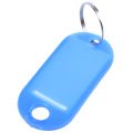 40 Pcs Key ID Label Tags Split Ring Keyring Keychain Blue. 