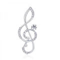 Fashion Crystal Broochs Rhinestone Music Note Brooch Pin Trendy Imitation Pearls Broochs Women's Wedding Pin Gift Party. 