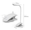 Office LED Lamp Reading Micro USB Connector Charging Desk Lamp (White Clamp Base). 