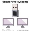 Silver USB Fingerprint Reader USB Fingerprint Reader Module for Windows 10/11 Laptops. 