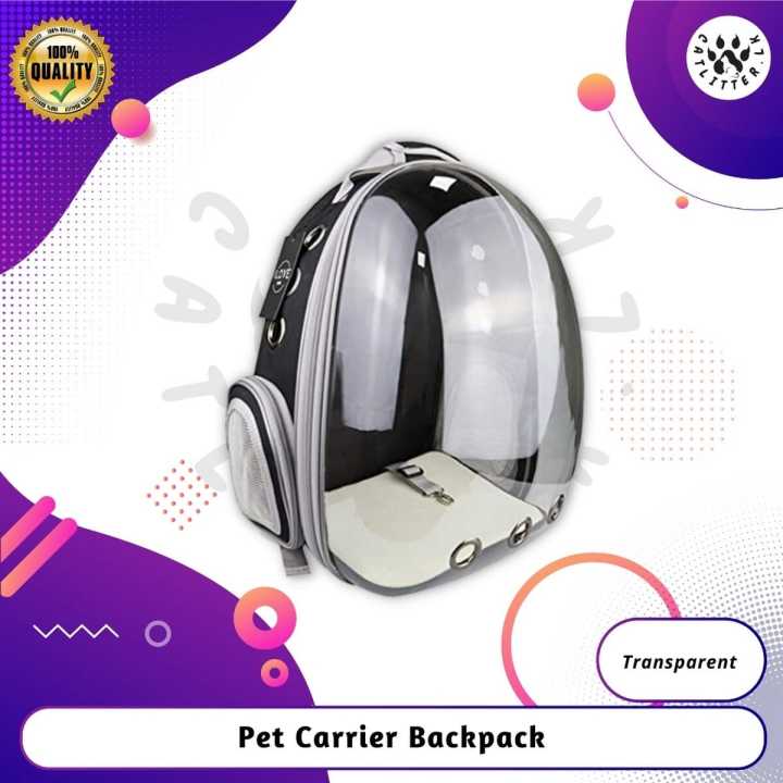 Yellow Pet Carrier Backpack with Transparent Window 33*18*42cm main image 1