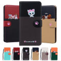 Cartoon Anime Flip Leather Phone Case For Samsung Galaxy S24 S23 S22 S21 S20 S10 Ultra Plus FE Pet Cat Dog Print Card Book Cover. 
