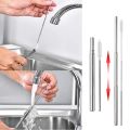 straw Reusable Stainless Steel Metal Telescopic Straw Collapsible Portable Travel Drinking Folding Straw Set with Cleaning Brush CaseParty Supplies. 