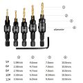 DASI New 4/5pcs Countersink Drill Woodworking Drill Bit Set 1/4 Hexagon Drilling Pilot Holes For Screw Woodworking Hole Opener Set. 