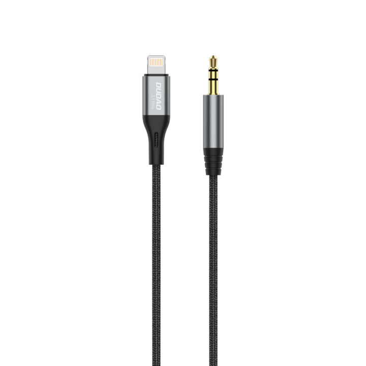 DUDAO L11Pro - Lightning to 3.5mm Audio cable for i Phones webcast, 1 meter, Aluminum Alloy + Braided Jacket, ISO9001, UKAS