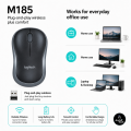 A Grade Logitech M185 New Wireless Mouse, 2.4GHz, USB Mini Receiver, Ambidextrous, 10m Wireless Range, 12-Month Battery Life, Compatible with Windows, Android, Mac, Chrome OS, Linux - Light Black. 