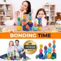 Stone Balance Stack Building Blocks Set - 20 Pcs Polyhedral Plastic Stacking Rocks Educational Creative Preschool Arts Learning Sensory Building Blocks Puzzle Large-Size Toy for Toddler. 