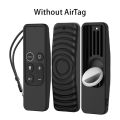 For 2017 Apple TV HD/4K Siri Remote TV Siri Remote 1St Gen Case with for AirTag Holder Anti Slip Silicone Cover, Black. 