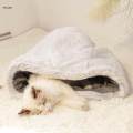 Cat Sleeping Bag Snooze Cat Half Covered Cave for Dog Puppy Pomeranian gray. 