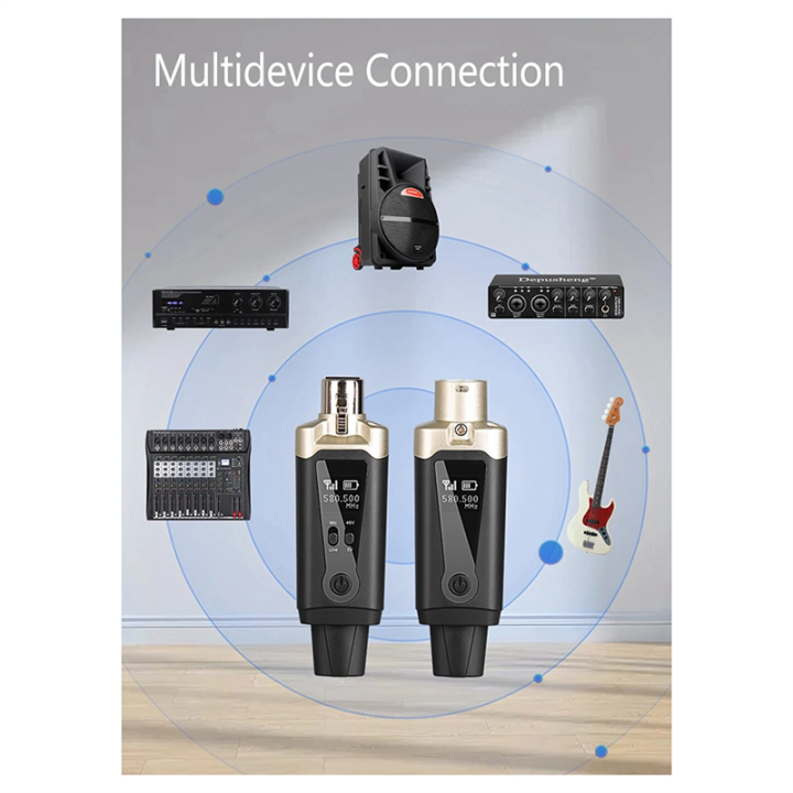 Wireless%20Microphone%20System%20XLR%20Mic%20Converter%20Adapter%20UHF%20Automatic%20Transmitter%20Setup%20for%20Condenser%20Dynamic%20Mic%20Metal%20-%20Image%205